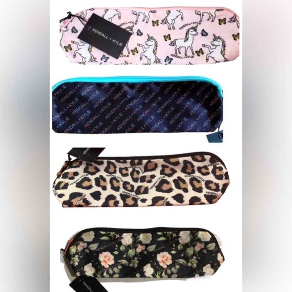 2pk‎ Kendall + Kylie slim lightweight makeup beauty bag pencil case new
